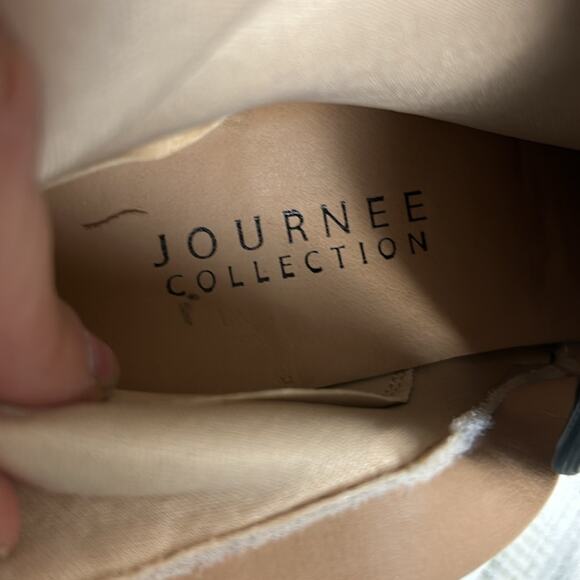 Journee Collection Women’s 11 Black Faux Leather Knee High Heeled Boots NEW - Picture 12 of 13